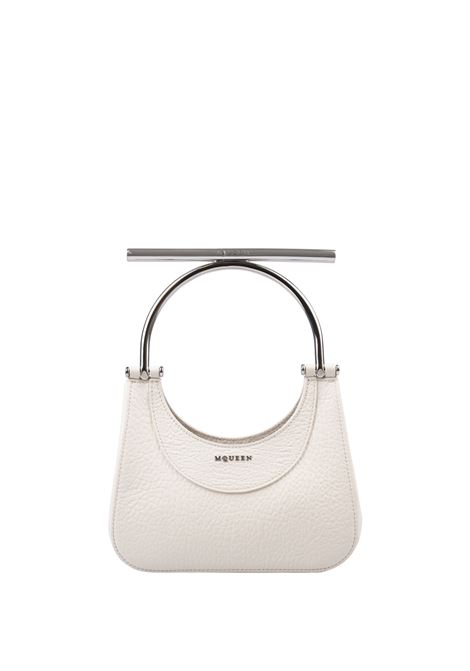 Borsa Mini Cross-Bar in Bianco/Argento ALEXANDER MCQUEEN | 803525-1VDBB9701